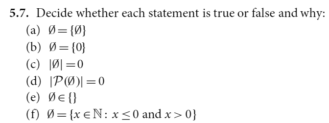 Solved 5 7 Decide Whether Each Statement Is True Or Fals Chegg Com