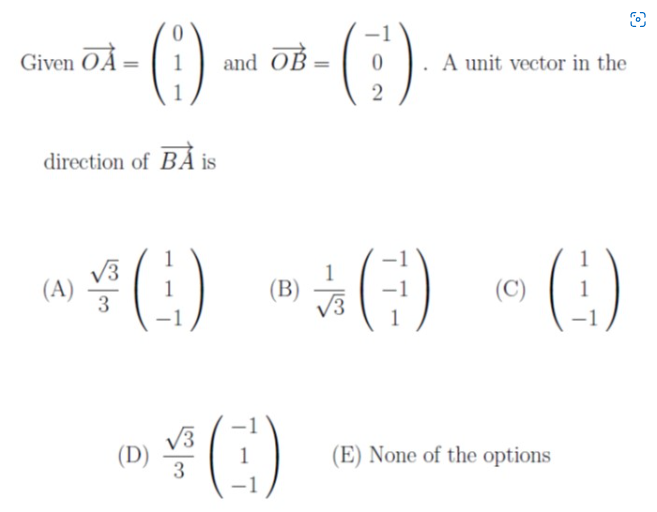 Solved 0 (9) Direction Of BA Is Given OẢ= (D) And OB 103/00 | Chegg.com