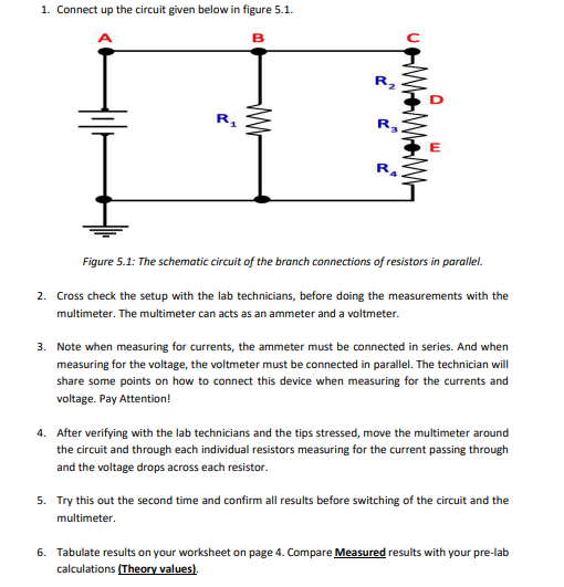 Solved 1. Connect up the circuit given below in figure 5.1. | Chegg.com