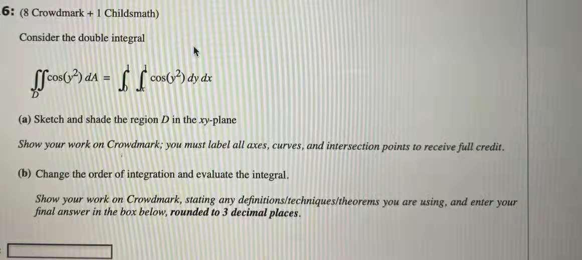 Solved 6: (8 Crowdmark + 1 Childsmath) Consider the double | Chegg.com