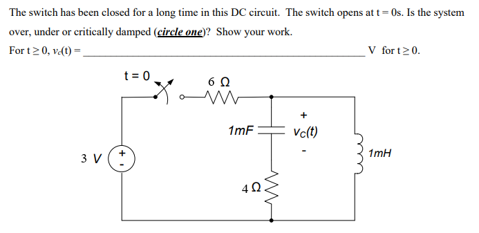 Solved The switch has been closed for a long time in this DC | Chegg.com