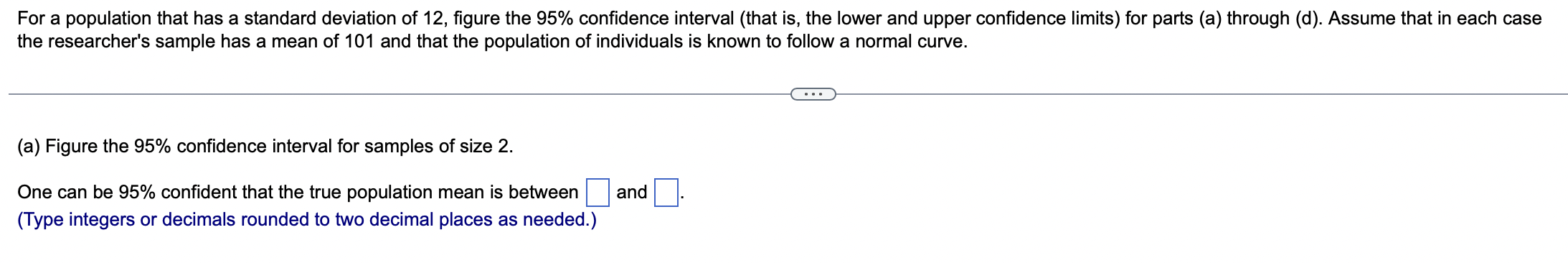 Solved For a population that has a standard deviation of 12 | Chegg.com