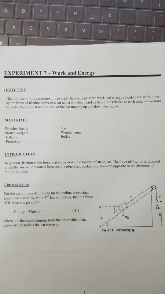 Solved Alt EXPERIMENT 7 Work and Energy OBJECTİV The purpose | Chegg.com