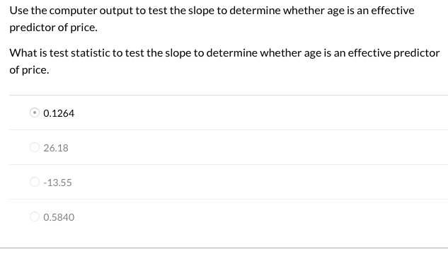 Data were collected on the age (in years) and price | Chegg.com