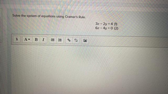 Solved Solve The System Of Equations Using Cramer's Rule. | Chegg.com