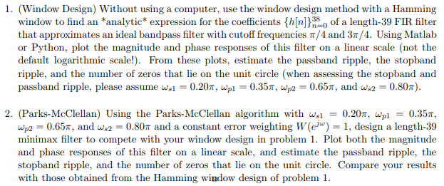 1. (Window Design Without using a computer, use the | Chegg.com