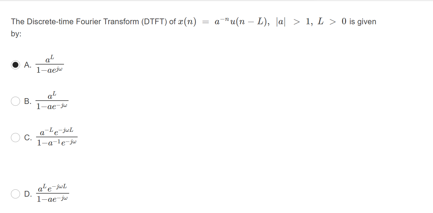 Solved The Discrete Time Fourier Transform Dtft Of X Chegg Com