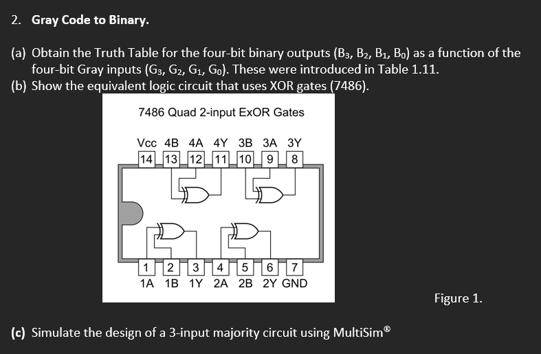 Solved 2. Gray Code to Binary. (a) Obtain the Truth Table | Chegg.com