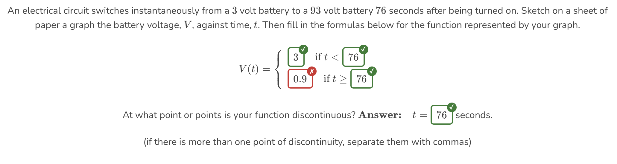 Solved An electrical circuit switches instantaneously from a | Chegg.com