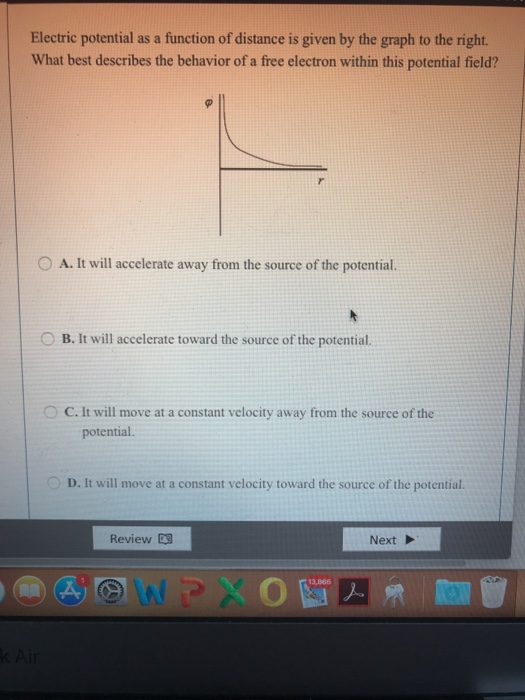 Solved Electric potential as a function of distance is given | Chegg.com