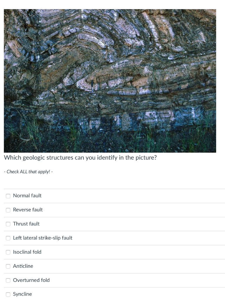 Solved Which geologic structures can you identify in the | Chegg.com