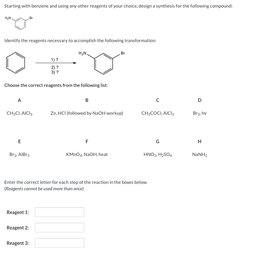 Solved Starting With Benzene And Using Any Other Reagents Of | Chegg.com