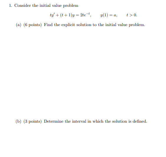 Solved 1. Consider The Initial Value Problem | Chegg.com