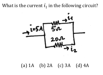 Solved What is the current i, in the following circuit? w | Chegg.com