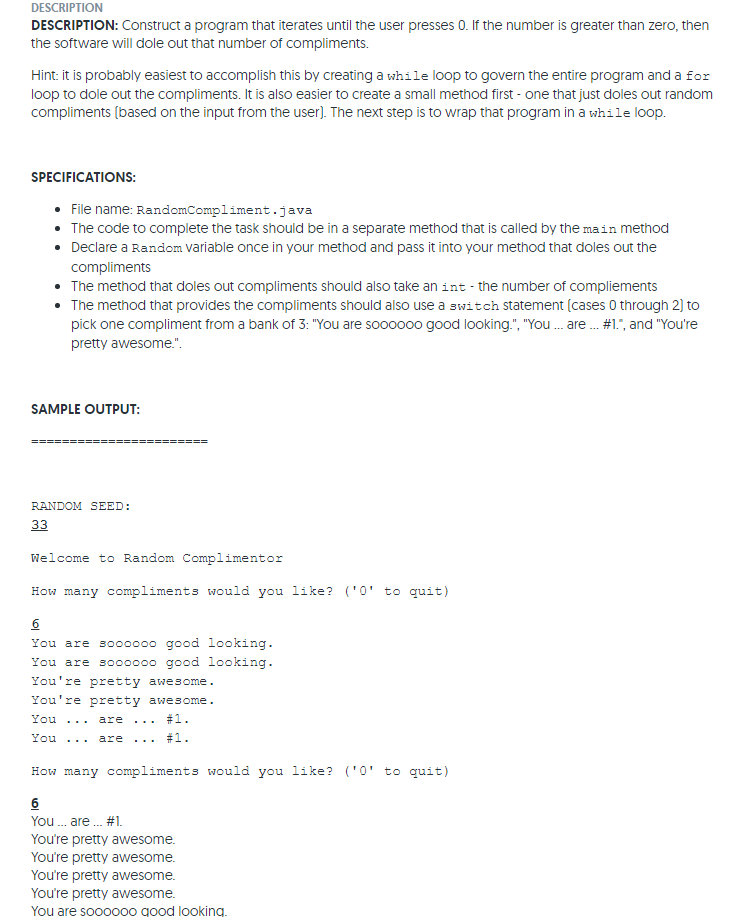 Solved DESCRIPTION DESCRIPTION: Construct a program that | Chegg.com
