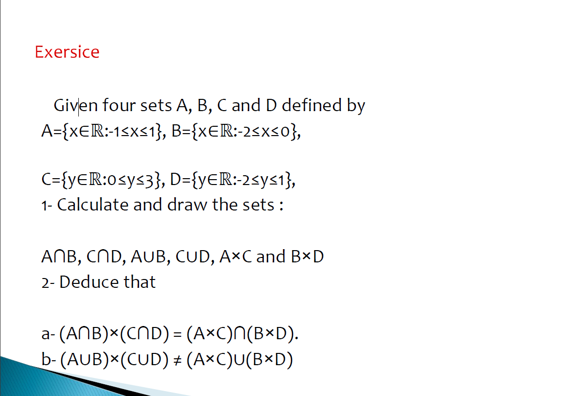 Solved Given Four Sets A, B, C And D Defined By | Chegg.com