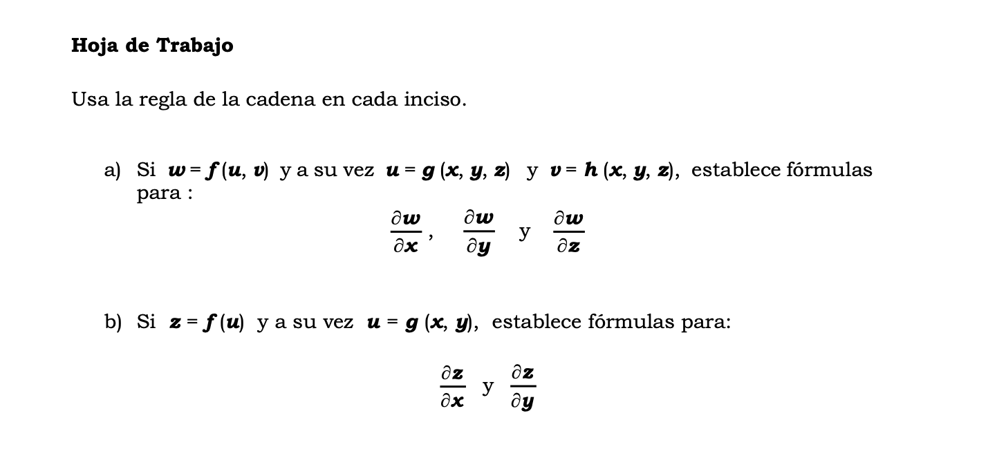 Solved Use the chain rule in each: a) If w = f (u, v) and | Chegg.com
