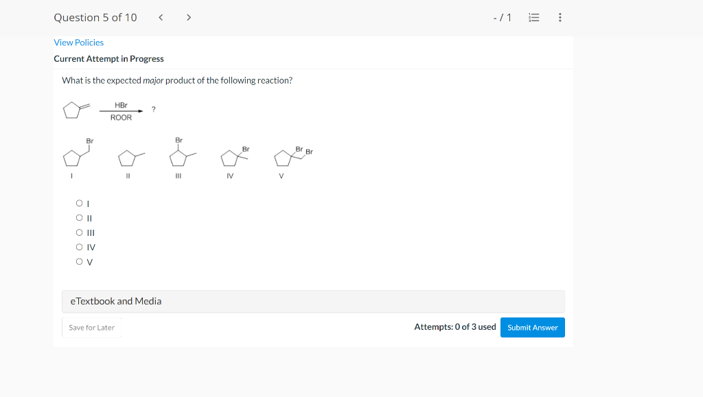 Solved Question 5 Of 10 View Policies Current Attempt In | Chegg.com