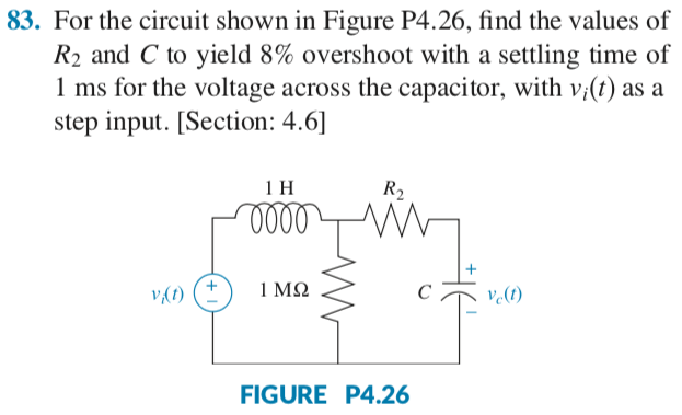 Solved 83. For the circuit shown in Figure P4.26, find the | Chegg.com