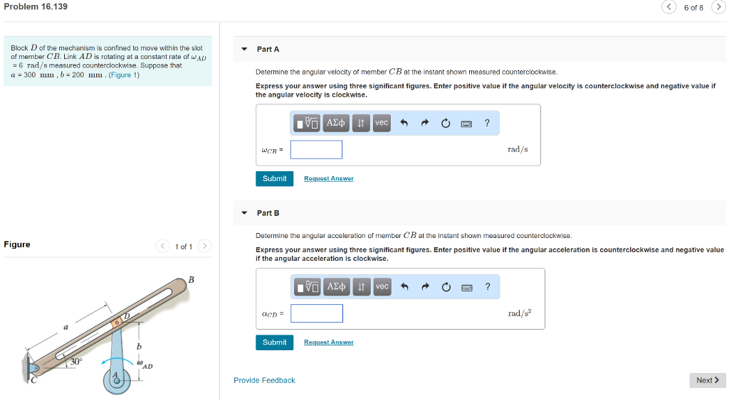 Solved Problem 16.139 Block D Of The Mechanism Is Confined | Chegg.com