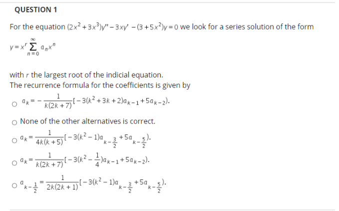 Solved Question 1 For The Equation 2x2 3x3 3 Xy Chegg Com