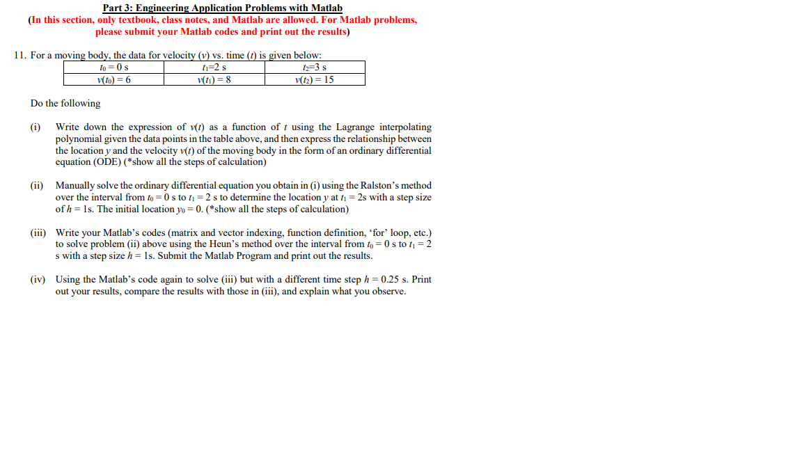 Solved Part 3 Engineering Application Problems With Matlab Chegg Solved Part 3 Engineering Application Problems With Matlab Chegg