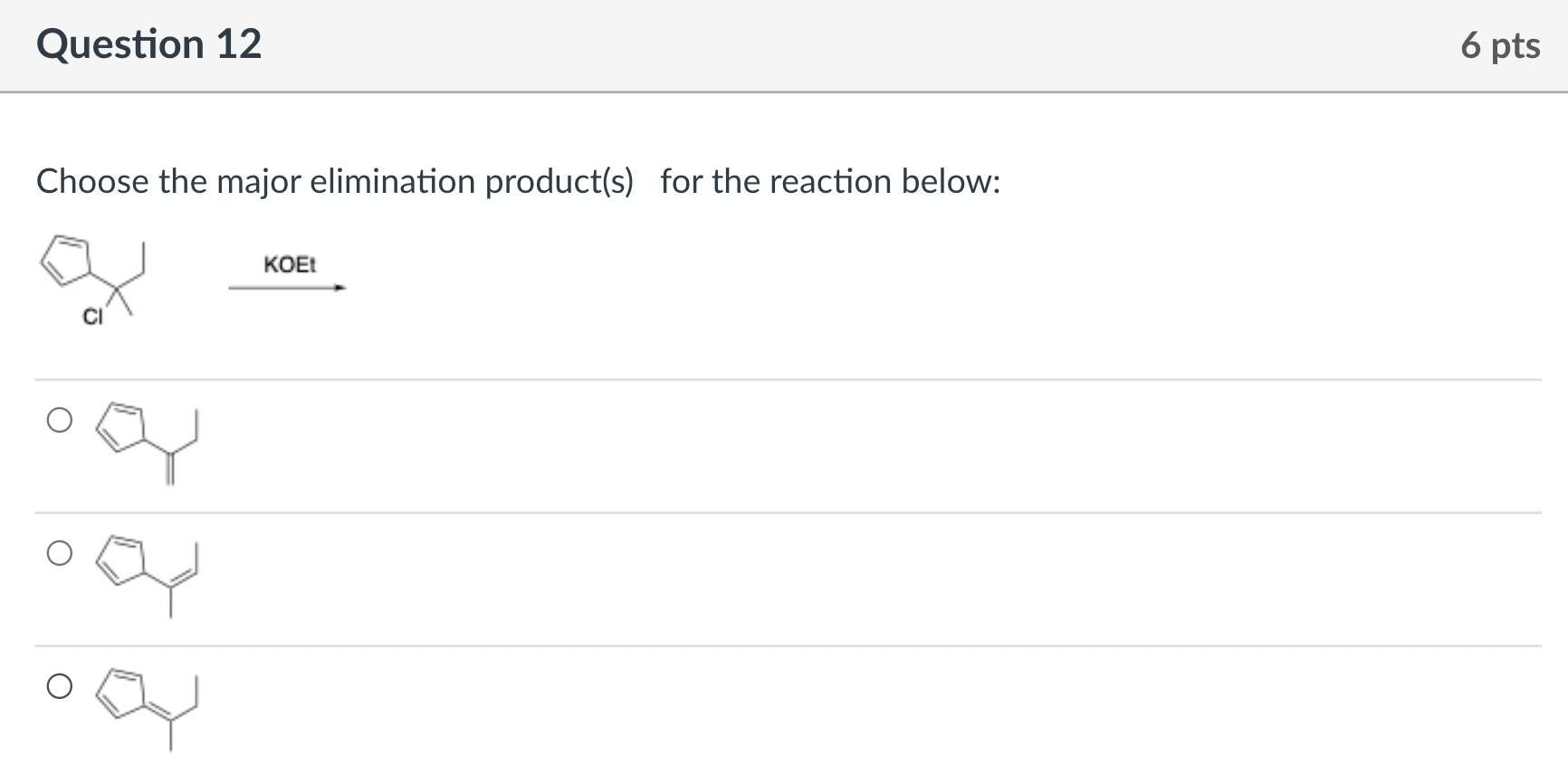 Solved Question 12 6 pts Choose the major elimination | Chegg.com
