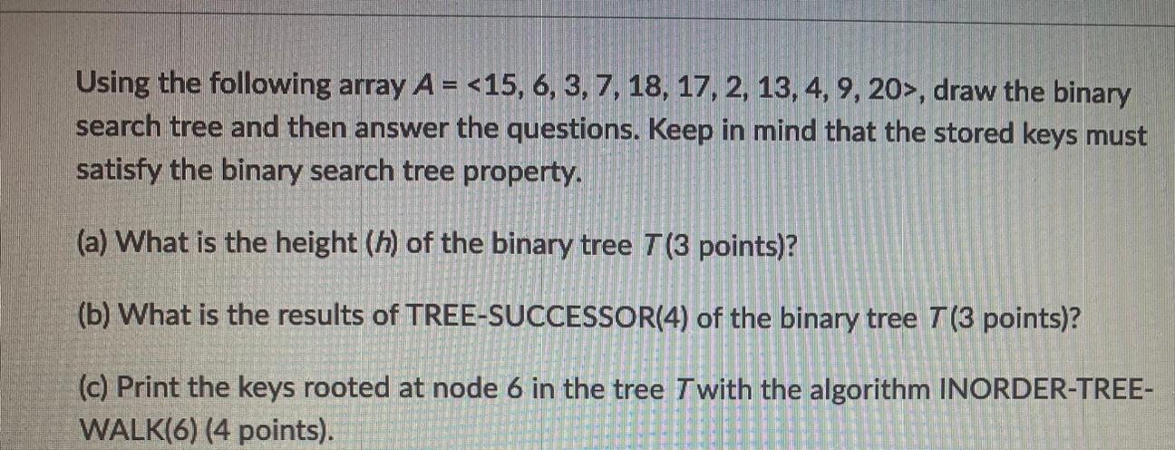 Solved Using the following array | Chegg.com