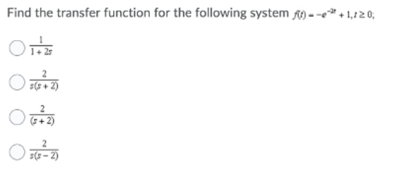 Solved Find the transfer function for the following system ) | Chegg.com