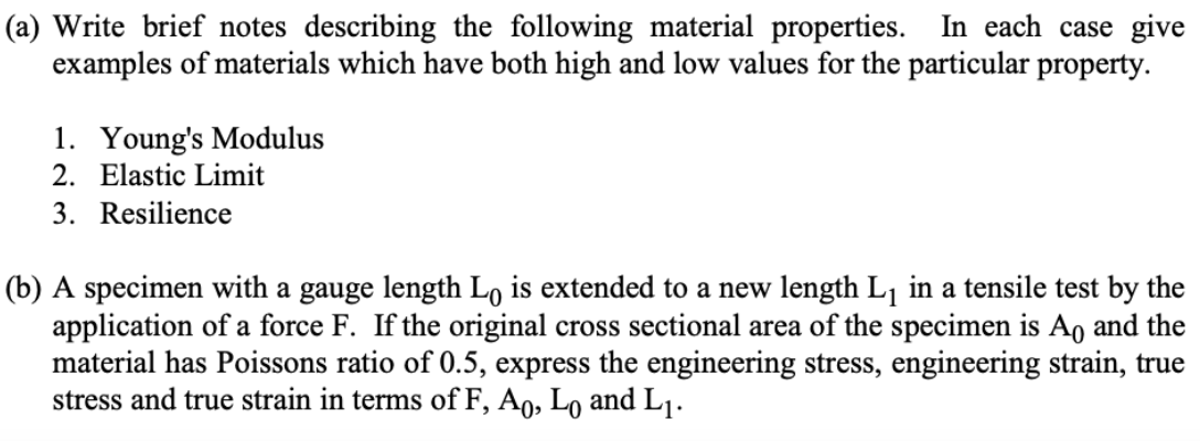 Solved (a) Write brief notes describing the following | Chegg.com