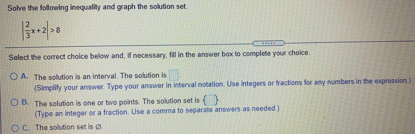 Solved Solve the inequality. Graph the solution set and | Chegg.com