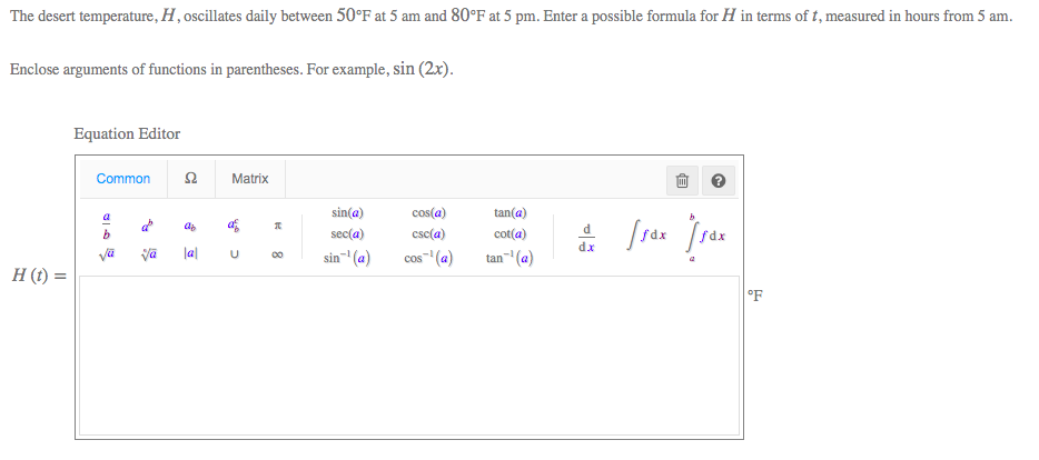 Solved The Desert Temperature, H, Oscillates Daily Between | Chegg.com