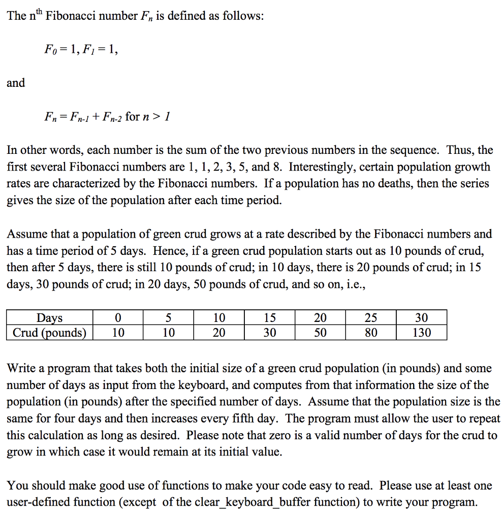 Codehs Fibonacci Answer Solved th The n