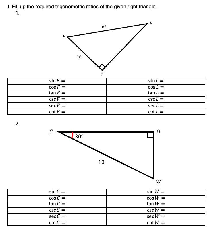 TRIGONOMETRY II. Directions: Write 2 to 5 | Chegg.com