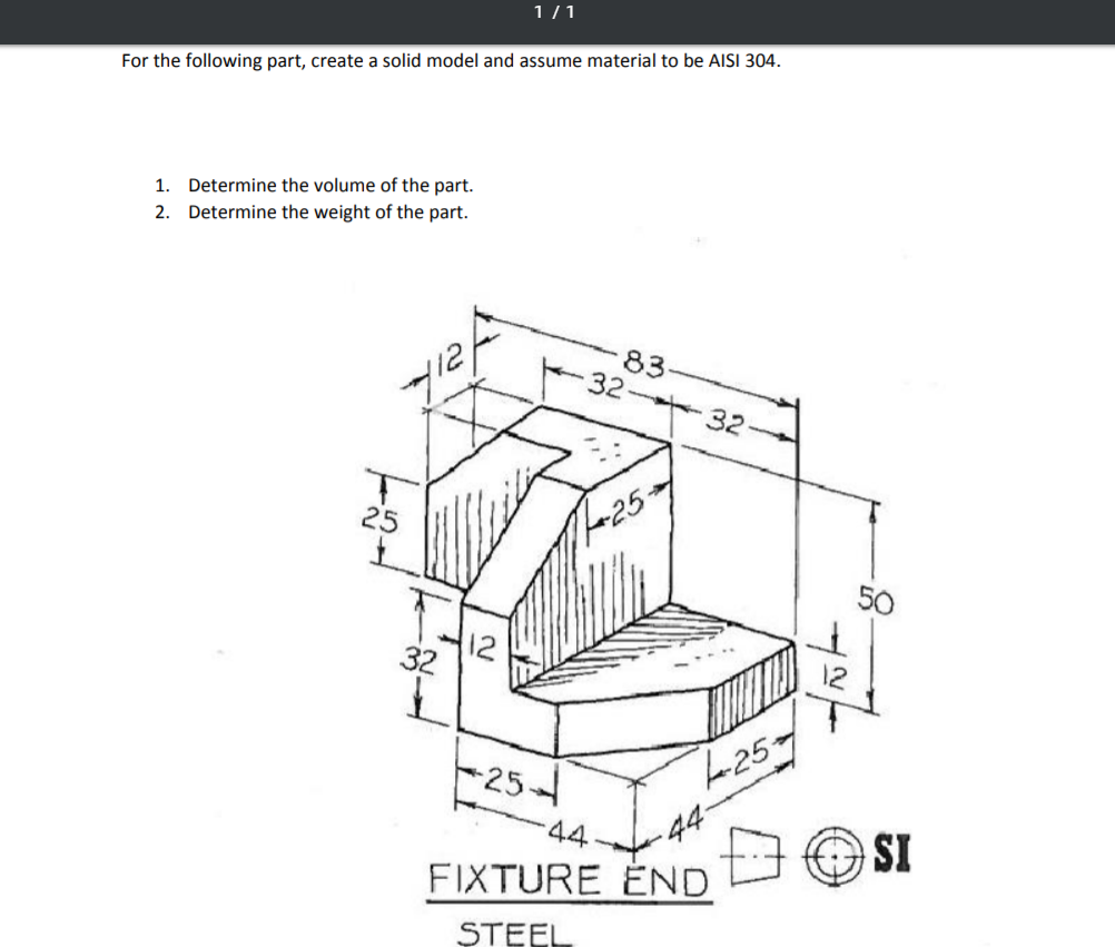 Solved For the following part, create a solid model and | Chegg.com