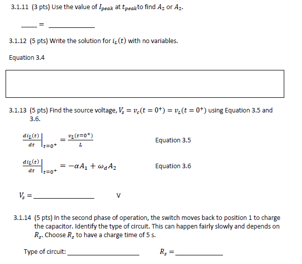 Part 3 Activity #3 RLC Second Order Circuit Design | Chegg.com