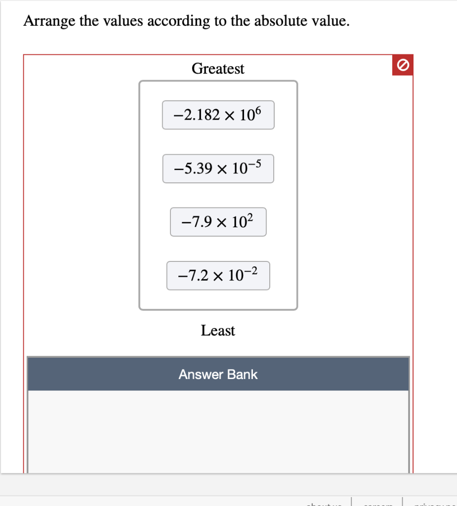 solved-arrange-the-values-according-to-the-absolute-value-chegg