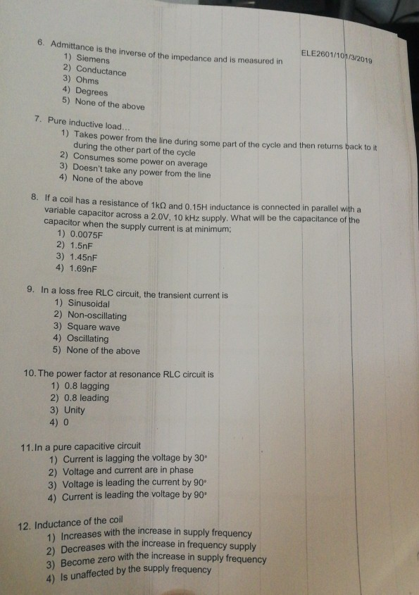 Solved Assignment 1 Complete On Mark Reading Form 1 Whi Chegg Com