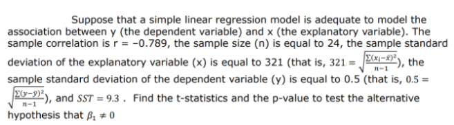 Solved Suppose that a simple linear regression model is | Chegg.com