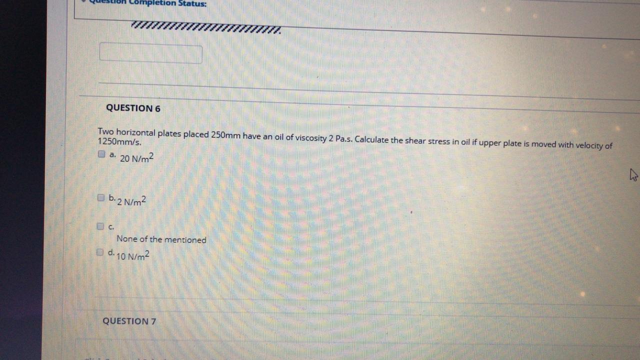 Solved con Completion Status QUESTION 6 Two horizontal