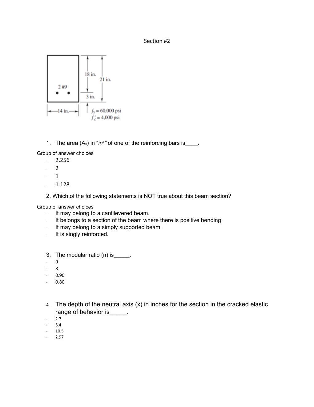 Solved Section #2 18 in. 21 in. 2 #9 3 in. -14 in Jy = | Chegg.com