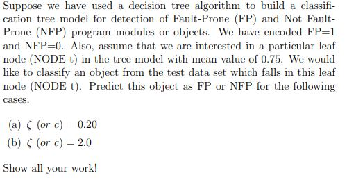 Suppose we have used a decision tree algorithm to | Chegg.com