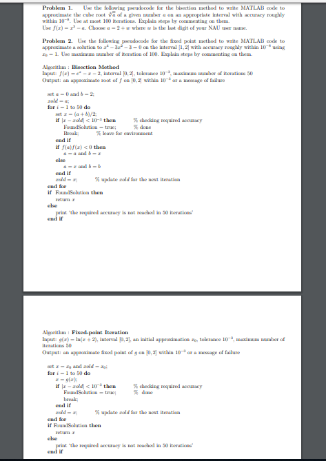 Solved Problem 1. Use the following pseudocode for the | Chegg.com
