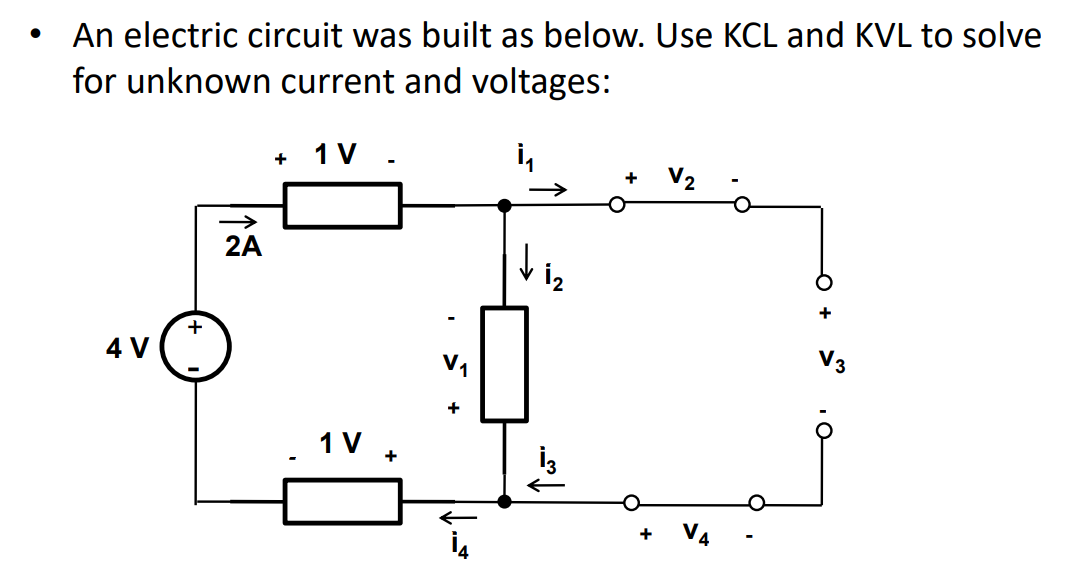 Solved . An electric circuit was built as below. Use KCL and | Chegg.com