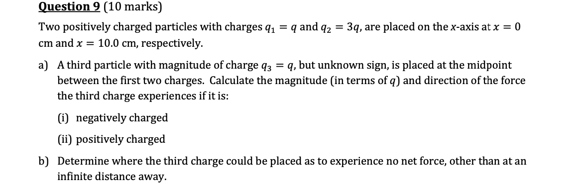 Solved Two Positively Charged Particles With Charges Q1=q | Chegg.com