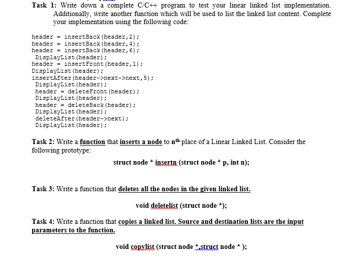 Task 1: Write down a complete C/C++ program to test | Chegg.com