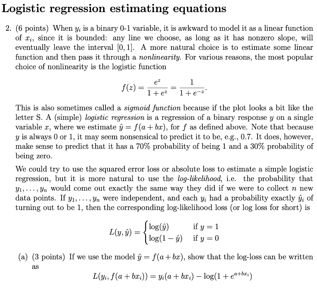 solved-logistic-regression-estimating-equations-2-6-chegg