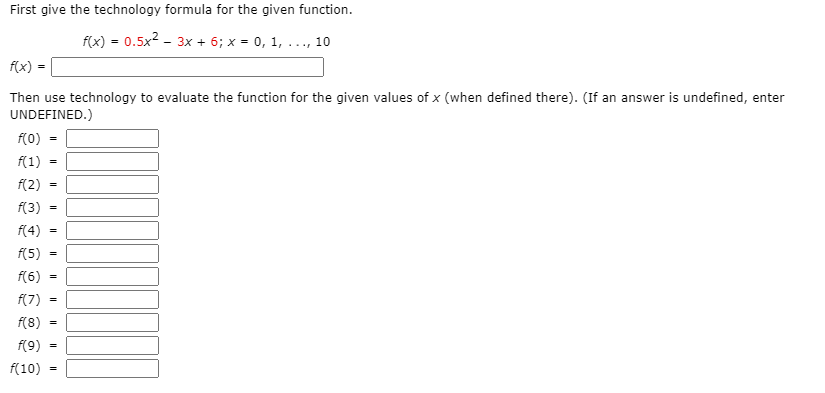 Solved First give the technology formula for the given | Chegg.com
