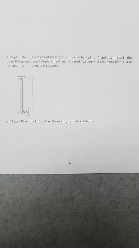 Solved 4. (8 Pts.) The Uniform Rod Of Mass M Is Supported By | Chegg.com