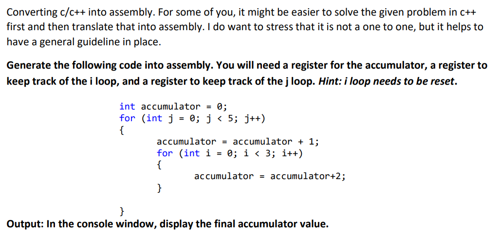 Solved Loops. In assembly, there are control instructions. | Chegg.com